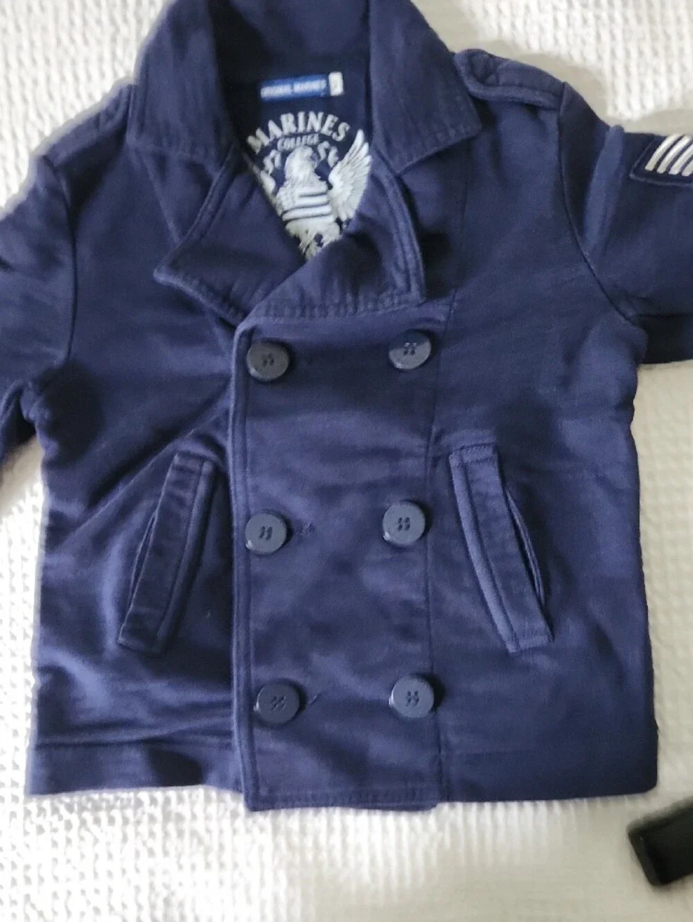 Original Marines Kids Navy Double-Breasted Kids Peacoat Size 2, Like New